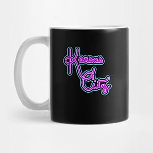 Vintage Kansas City Teal And Purple Hand Drawn Script For KCMO Locals Mug